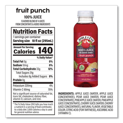 Apple & Eve® 100% Fruit Juice Variety Pack, Assorted Flavors, 10 oz Bottle, 24/Carton (GRR22002662)