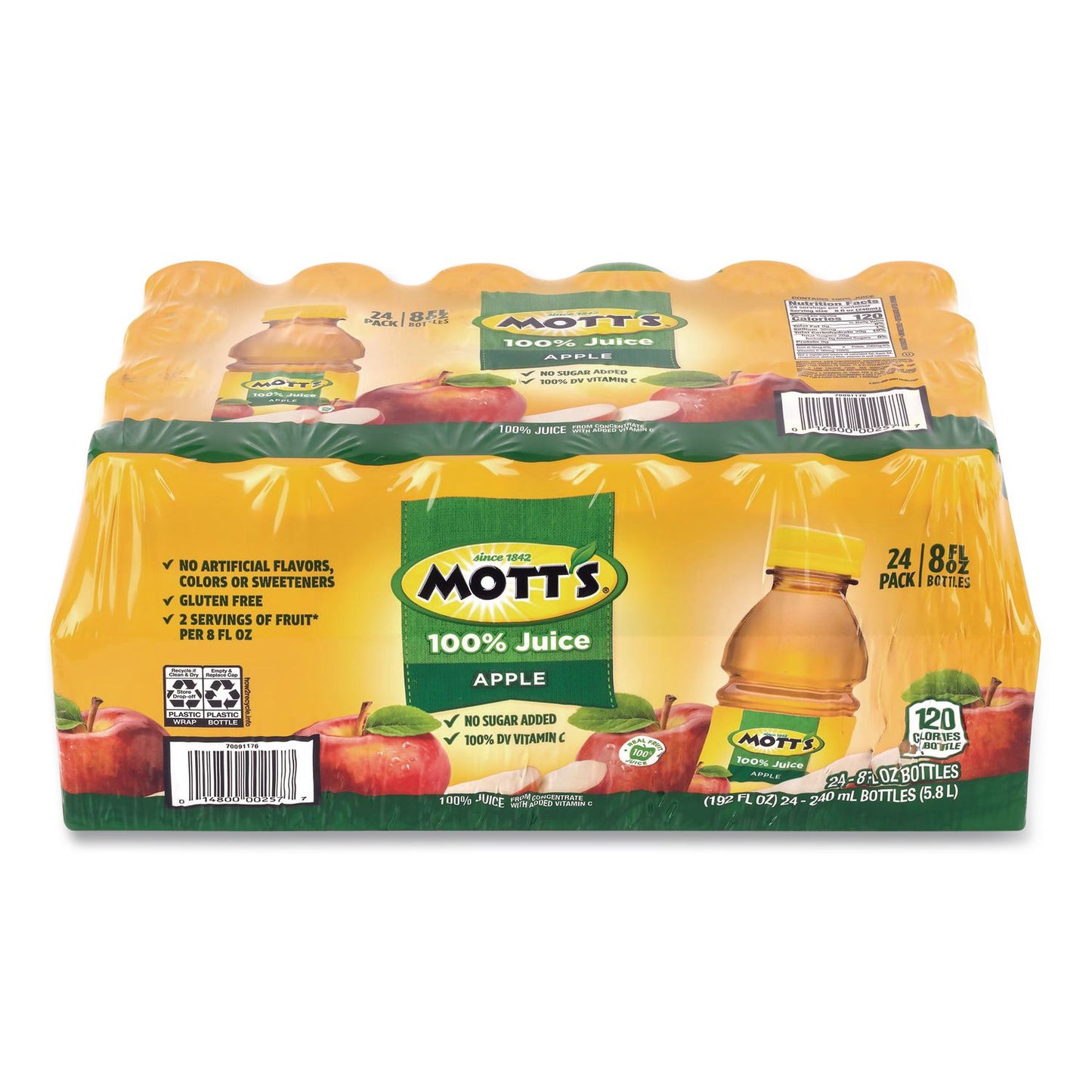 Mott's® 100% Original Apple Juice, Apple, 8 oz Bottle, 24/Carton (GRR22002660)