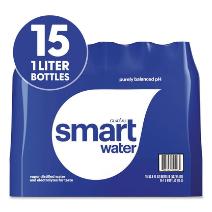 smartwater® Vapor-Distilled Water, Unflavored, 33.8 oz Bottle, 15/Carton (GRR22002684)