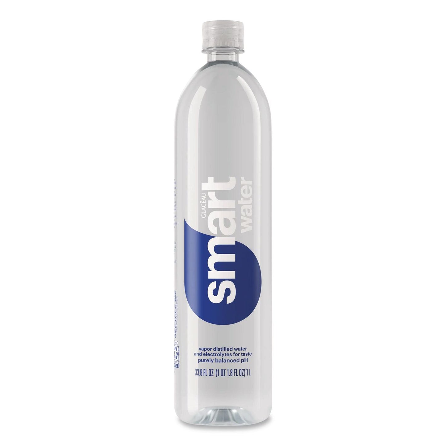 smartwater® Vapor-Distilled Water, Unflavored, 33.8 oz Bottle, 15/Carton (GRR22002684)