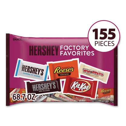 Hershey®'s Snack Size Bulk Candy Assortment, Assorted Flavors, Individually Wrapped, 155 Pieces (GRR22002629)