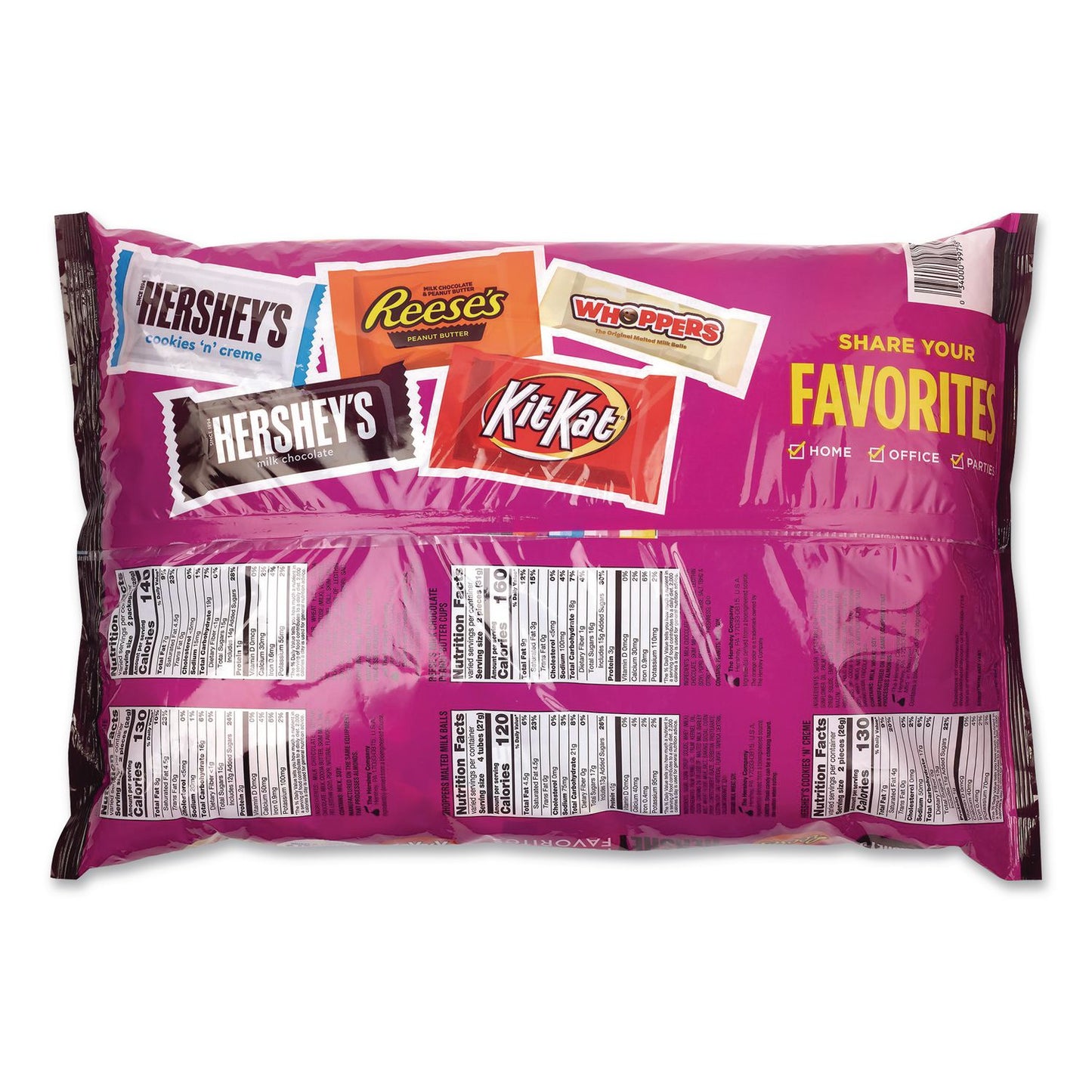 Hershey®'s Snack Size Bulk Candy Assortment, Assorted Flavors, Individually Wrapped, 155 Pieces (GRR22002629)