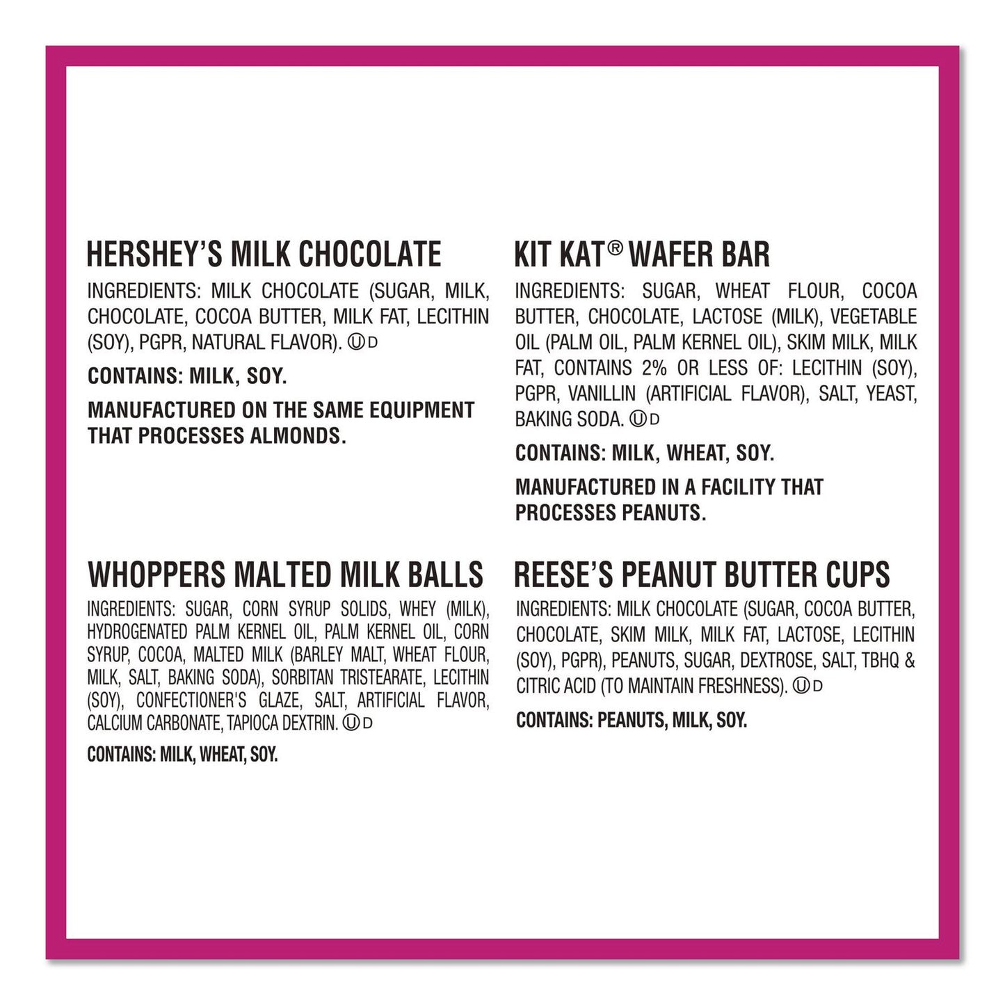 Hershey®'s Snack Size Bulk Candy Assortment, Assorted Flavors, Individually Wrapped, 155 Pieces (GRR22002629)