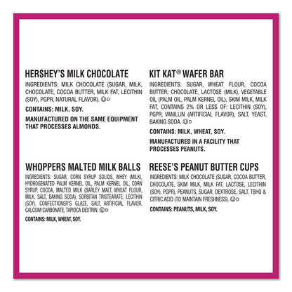 Hershey®'s Snack Size Bulk Candy Assortment, Assorted Flavors, Individually Wrapped, 155 Pieces (GRR22002629)