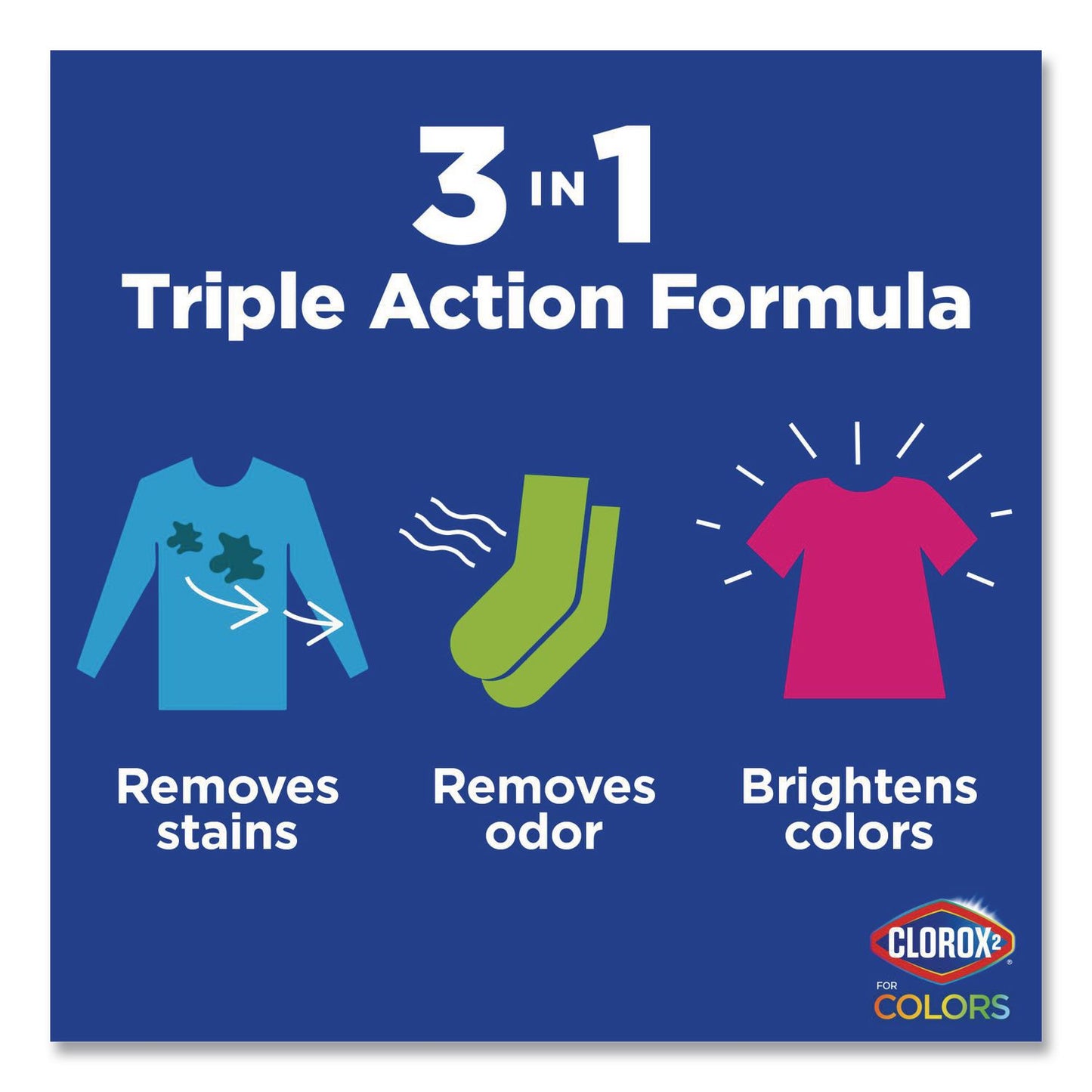 Clorox 2® For Colors Stain Remover and Laundry Additive, 3-in-1, Original Scent, 88 oz Bottle, 4/Carton (CLO30713CT)