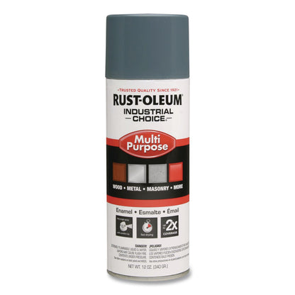 Rust-Oleum® Industrial Choice 1600 System Multi-Purpose Enamel Spray Paint, Gloss Machinery Gray, 12 oz Aerosol Can, 6/Carton (RST202214)
