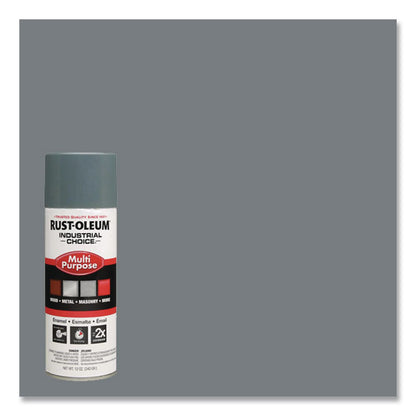 Rust-Oleum® Industrial Choice 1600 System Multi-Purpose Enamel Spray Paint, Gloss ANSI 49 Medium Light Gray, 12 oz Aerosol Can, 6/Carton (RST214646)