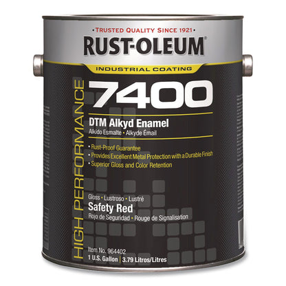 Rust-Oleum® High Performance 7400 System 450 VOC DTM Alkyd Enamel Paint, Gloss Red, 1 gal Bucket/Pail, 2/Carton (RST964402)