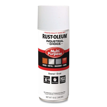 Rust-Oleum® Industrial Choice 1600 System Multi-Purpose Enamel Spray Paint, Flat White, 12 oz Aerosol Can, 6/Carton (RST1690830V)