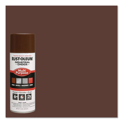 Rust-Oleum® Industrial Choice 1600 System Multi-Purpose Enamel Spray Paint, Gloss Brown, 12 oz Aerosol Can, 6/Carton (RST1674830)