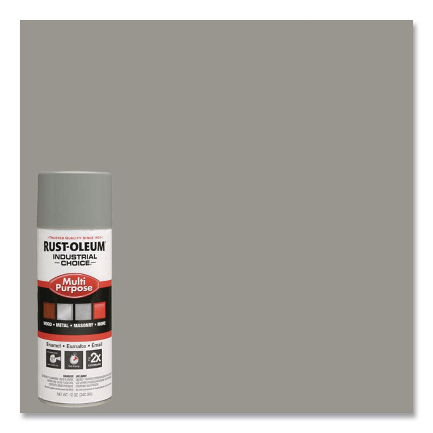 Rust-Oleum® Industrial Choice 1600 System Multi-Purpose Enamel Spray Paint, Gloss Dove Gray, 12 oz Aerosol Can, 6/Carton (RST1684830)