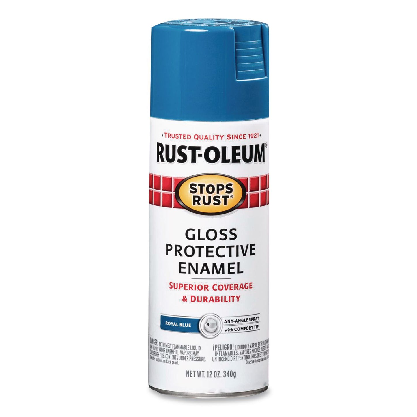 Rust-Oleum® Stops Rust Spray Paint, Gloss Blue, 12 oz Aerosol Can, 6/Carton (RST7727830)