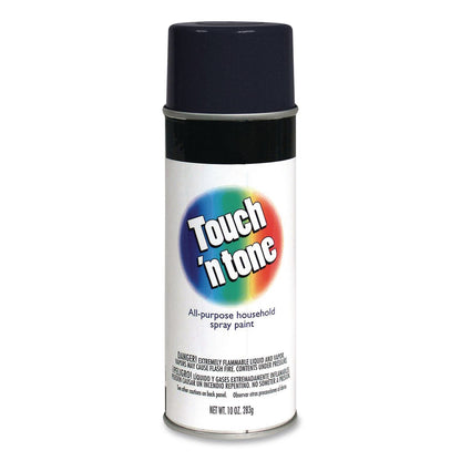 Rust-Oleum® Touch'n Tone Spray Paint, Flat Black, 10 oz Aerosol Can, 6/Carton (RST55275830)