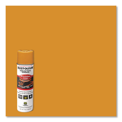 Rust-Oleum® Industrial Choice M1600 System Solvent-Based Precision Line Marking Paint, Flat Yellow, 17 oz Aerosol Can, 12/Carton (RST203024V)