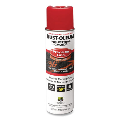 Rust-Oleum® Industrial Choice M1600 System Solvent-Based Precision Line Marking Paint, Flat Red, 17 oz Aerosol Can, 12/Carton (RST203029V)