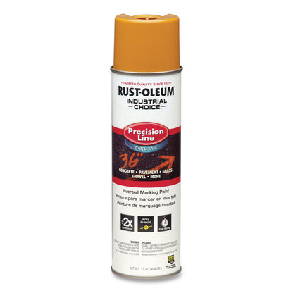Rust-Oleum® Industrial Choice M1800 System Water-Based Precision Line Marking Paint, Gloss Yellow, 17 oz Aerosol Can, 12/Carton (RST203033)