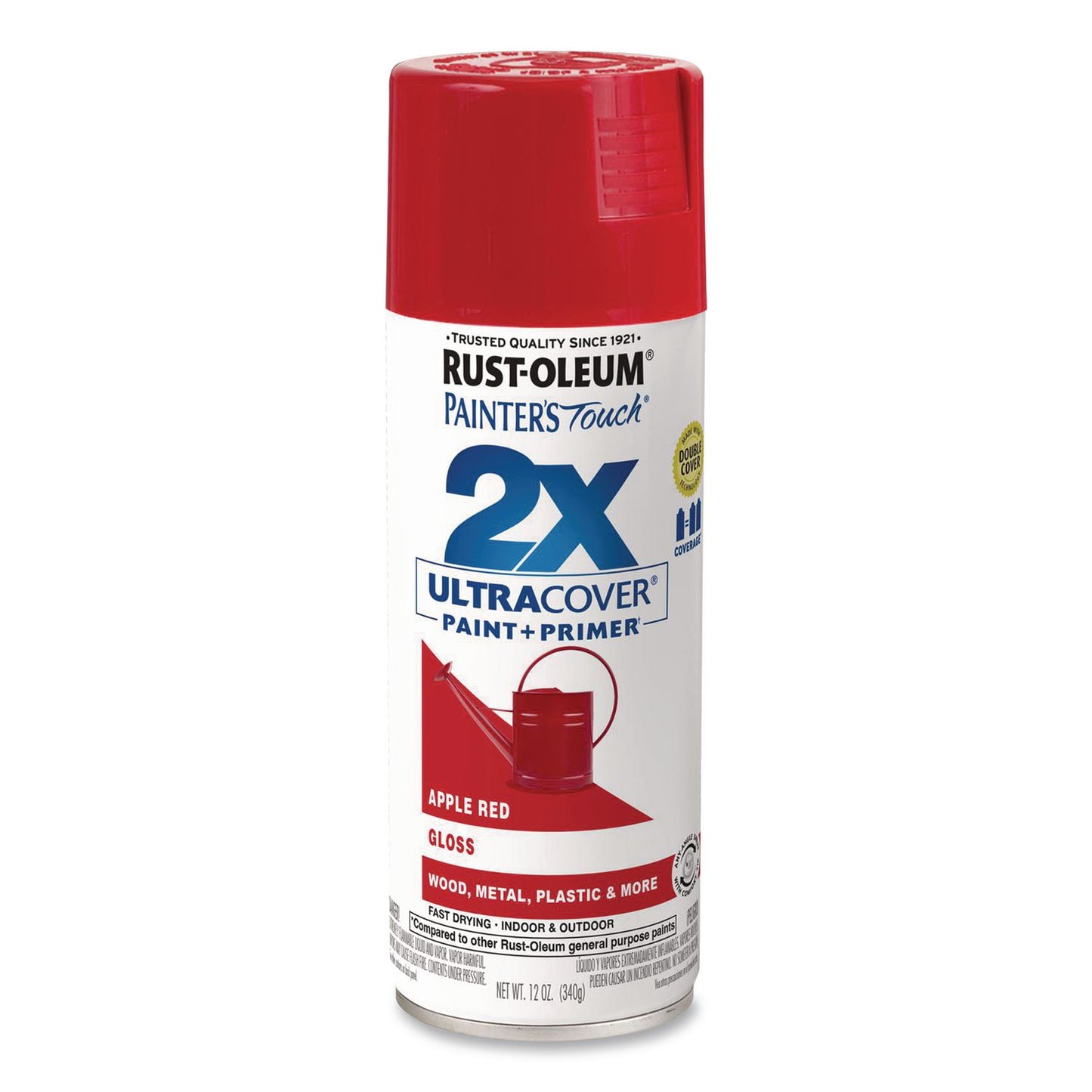 Rust-Oleum® Painter's Touch 2X Ultra Cover Spray Paint, Gloss Apple Red, 12 oz Aerosol Can, 6/Carton (RST334024)