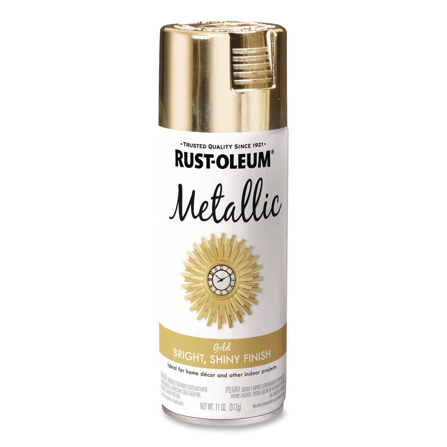 Rust-Oleum® Metallic Spray Paint, Metallic Gold, 11 oz Aerosol Can, 6/Carton (RST340647)