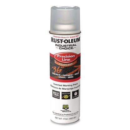 Rust-Oleum® Industrial Choice M1600 System Solvent-Based Precision Line Marking Paint, Flat Clear, 17 oz Aerosol Can, 12/Carton (RST1601838V)