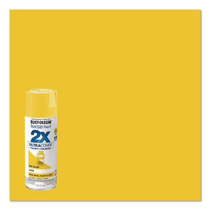 Rust-Oleum® Painter's Touch 2X Ultra Cover Spray Paint, Gloss Sun Yellow, 12 oz Aerosol Can, 6/Carton (RST334046)