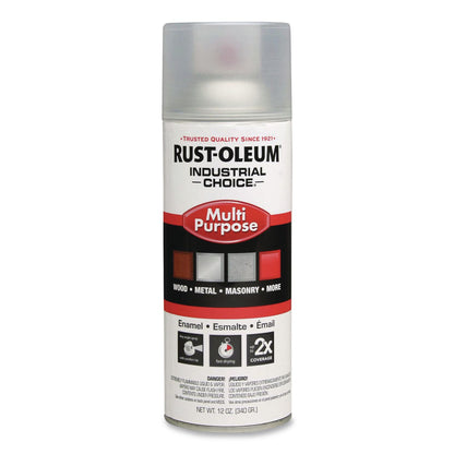 Rust-Oleum® Industrial Choice 1600 System Multi-Purpose Enamel Spray Paint, Gloss Crystal Clear, 12 oz Aerosol Can, 6/Carton (RST1610830)