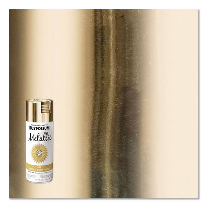 Rust-Oleum® Metallic Spray Paint, Metallic Gold, 11 oz Aerosol Can, 6/Carton (RST340647)