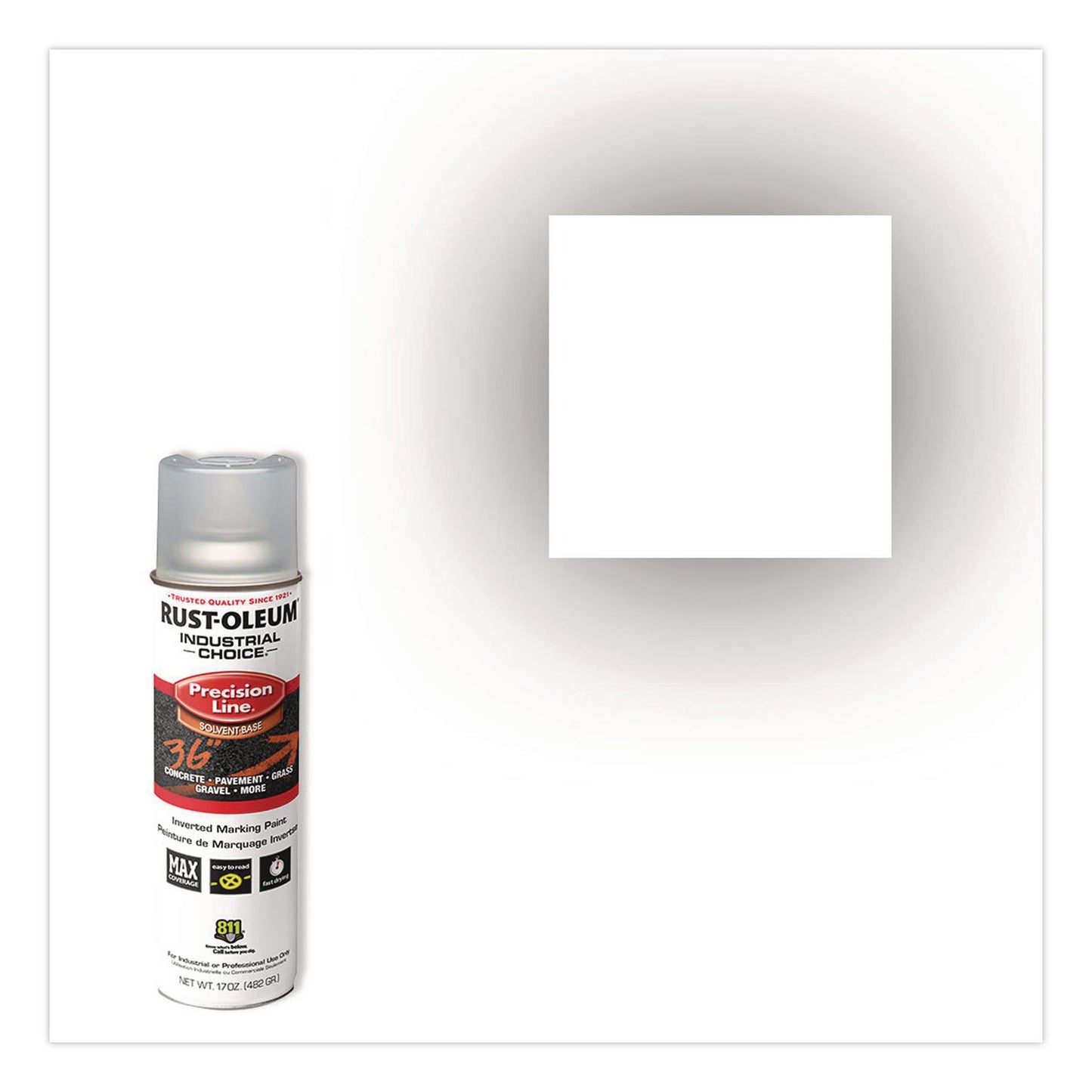 Rust-Oleum® Industrial Choice M1600 System Solvent-Based Precision Line Marking Paint, Flat Clear, 17 oz Aerosol Can, 12/Carton (RST1601838V)