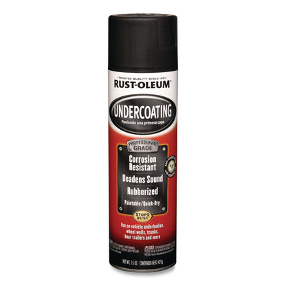 Rust-Oleum® Automotive Professional Grade Rubberized Undercoating Spray, Flat Black, 15 oz Aerosol Can, 6/Carton (RST248656)