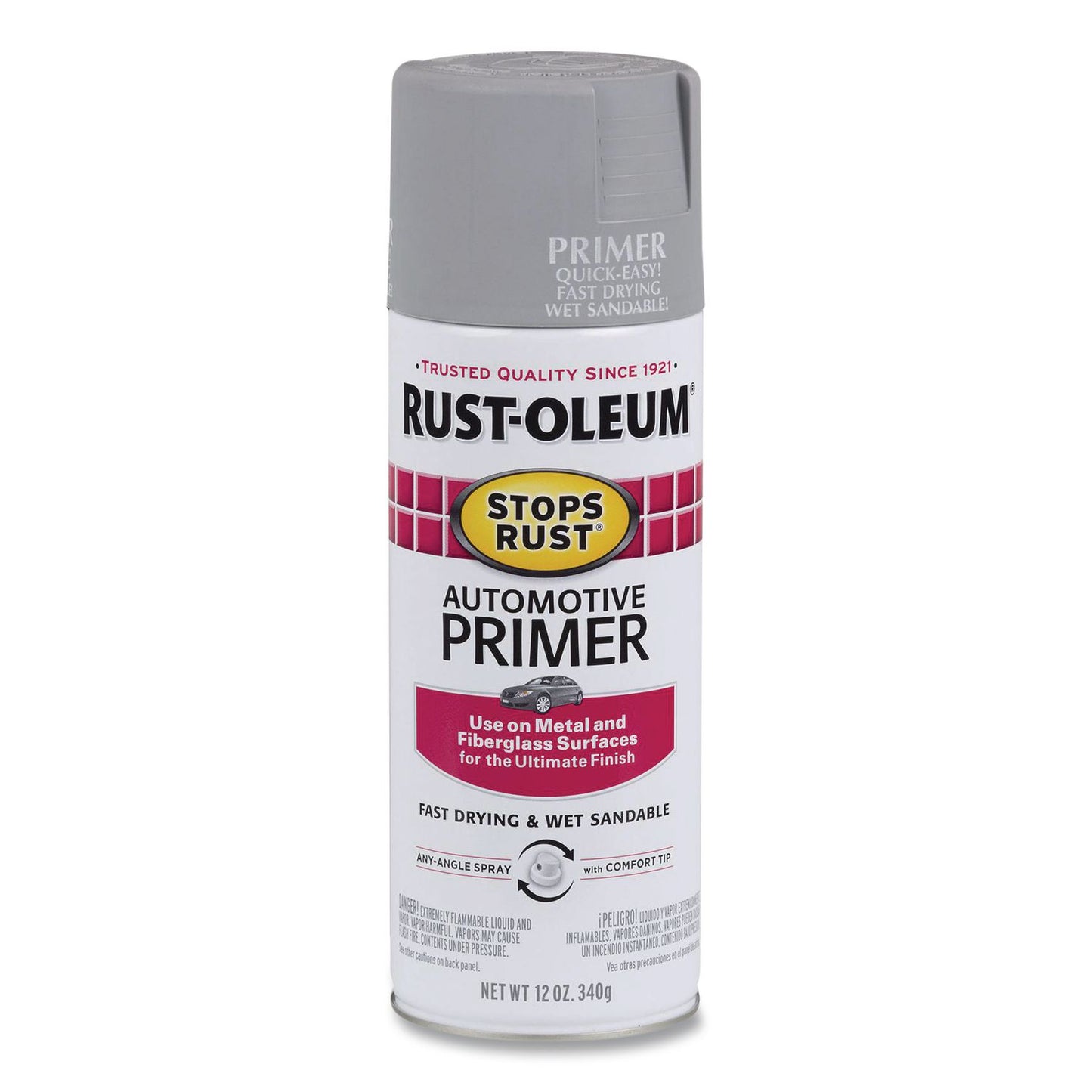 Rust-Oleum® Stops Rust Auto Primer, Flat Gray, 12 oz Aerosol Can, 6/Carton (RST2081830)