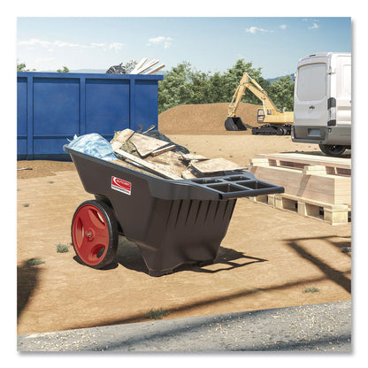 Suncast Commercial® 9 cu ft Yard Cart, 28 x 49.5 x 27.5, Resin, Black (SUAYCCPD9005PK)
