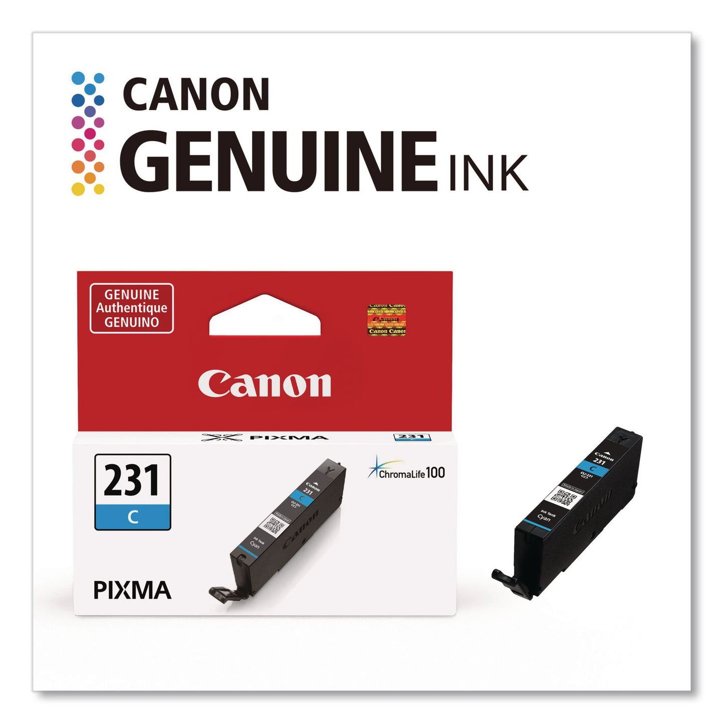 Canon® 6675C001 (CLI-231) Ink, 800 Page-Yield, Cyan (CNM6675C001)