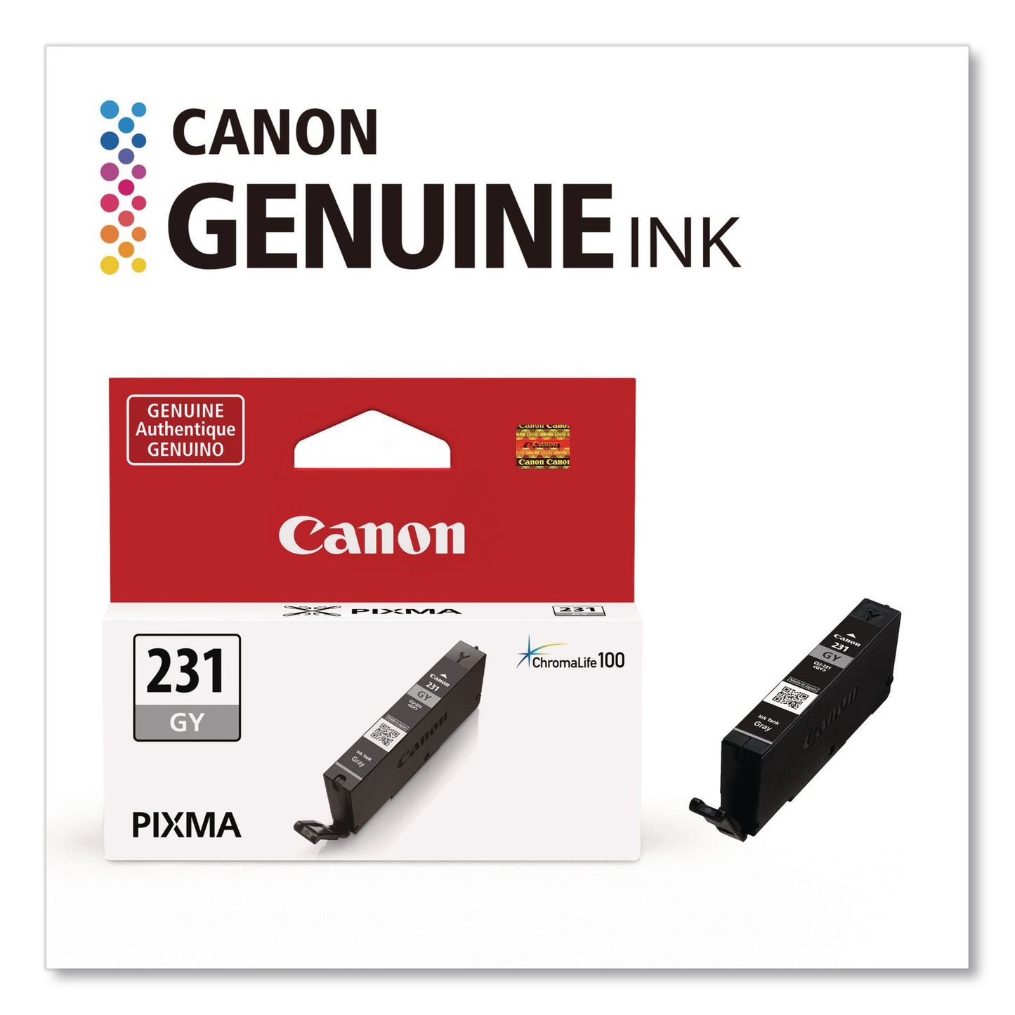 Canon® 6678C001 (CLI-231) Ink, 800 Page-Yield, Gray (CNM6678C001)