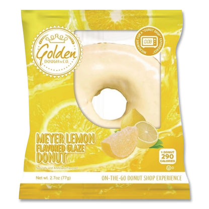 Golden Dough Foods Meyer Lemon Glazed Donut, Lemon, 2.7 oz Individually Wrapped, 7 Donuts/Carton (GRR30700396)