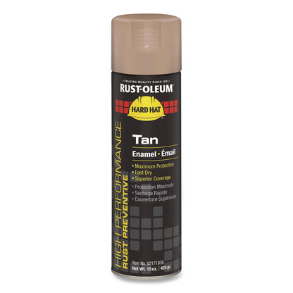 Rust-Oleum® Hard Hat High Performance V2100 System Rust Preventive Enamel Spray Paint, Gloss Tan, 15 oz Aerosol Can, 6/Carton (RSTV2171838)
