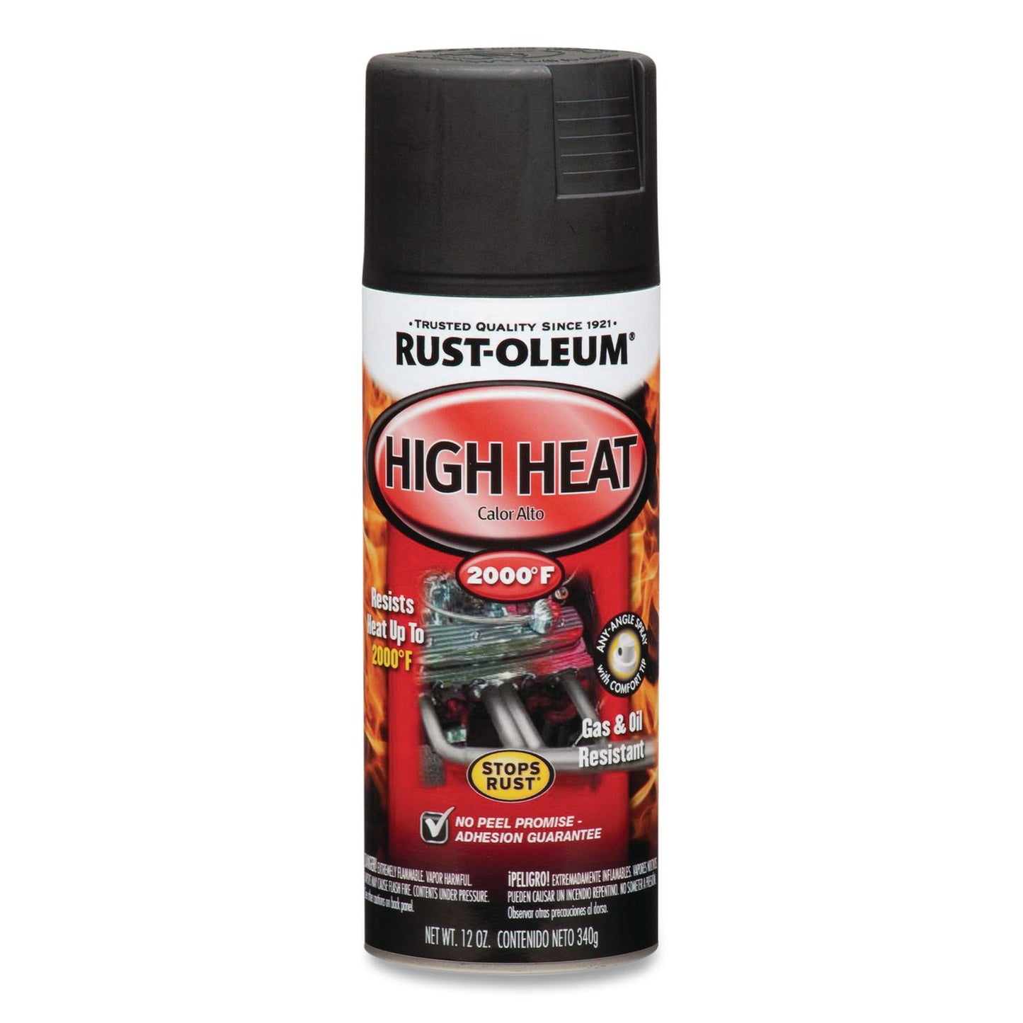 Rust-Oleum® Automotive High Heat Enamel Spray Paint, Flat Black, 12 oz Aerosol Can, 6/Carton (RST248903)