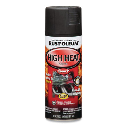 Rust-Oleum® Automotive High Heat Enamel Spray Paint, Flat Black, 12 oz Aerosol Can, 6/Carton (RST248903)