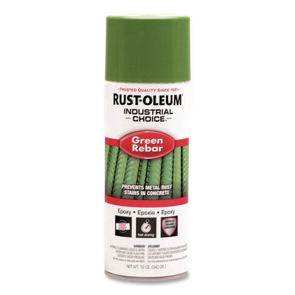 Rust-Oleum® Industrial Choice RB1600 System Epoxy Spray, Gloss Green Rebar, 12 oz Aerosol Can, 6/Carton (RST261937)