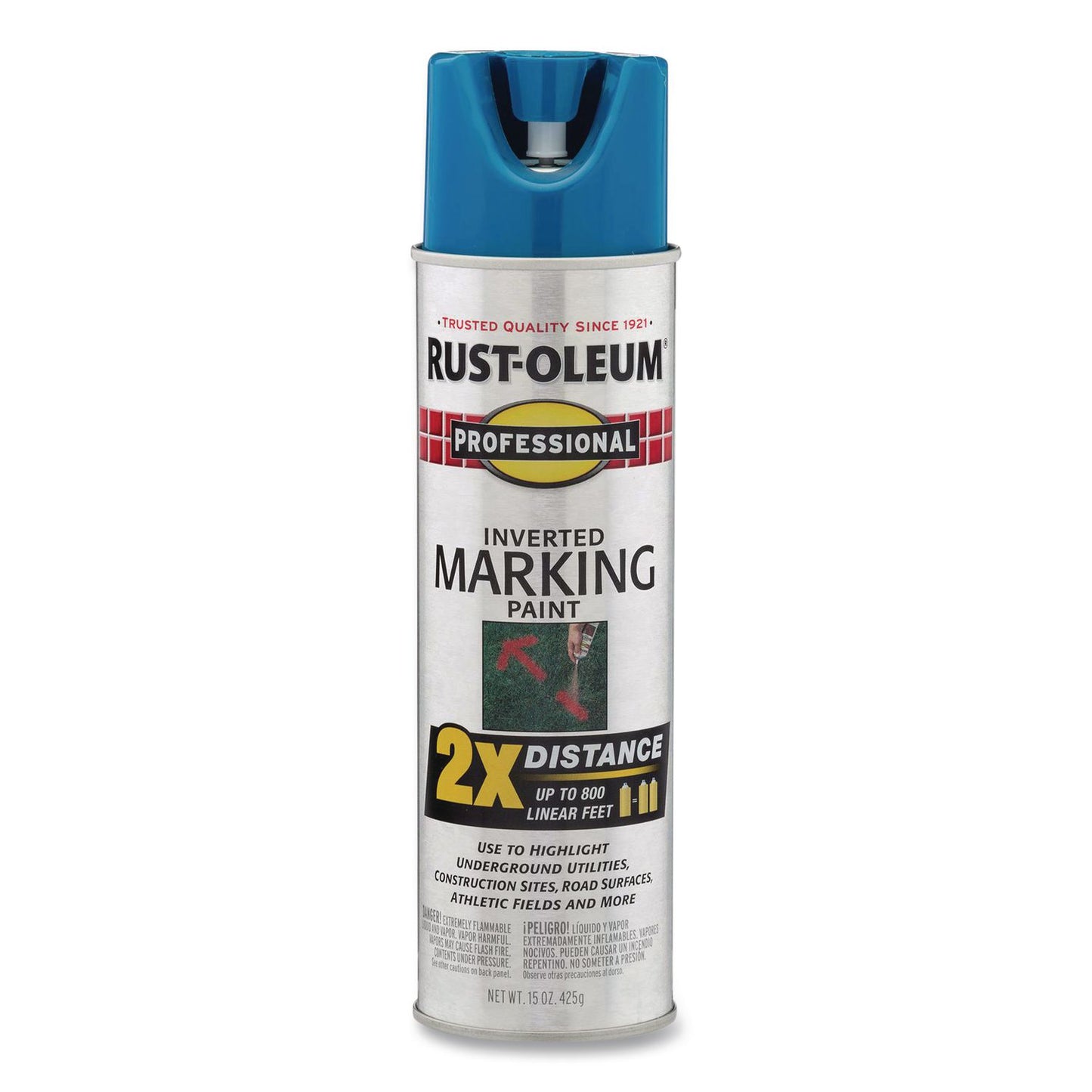 Rust-Oleum® Professional Marking Paint, Flat Caution Blue, 15 oz Aerosol Can, 6/Carton (RST266575)