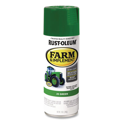 Rust-Oleum® Specialty Farm and Implement Spray Paint, Gloss John Deere Green, 12 oz Aerosol Can, 6/Carton (RST280124)
