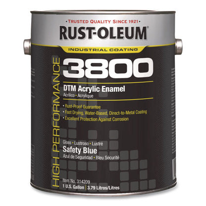 Rust-Oleum® High Performance 3800 System DTM Acrylic Enamel Paint, Gloss Safety Blue, 1 gal Bucket/Pail, 2/Carton (RST314209)