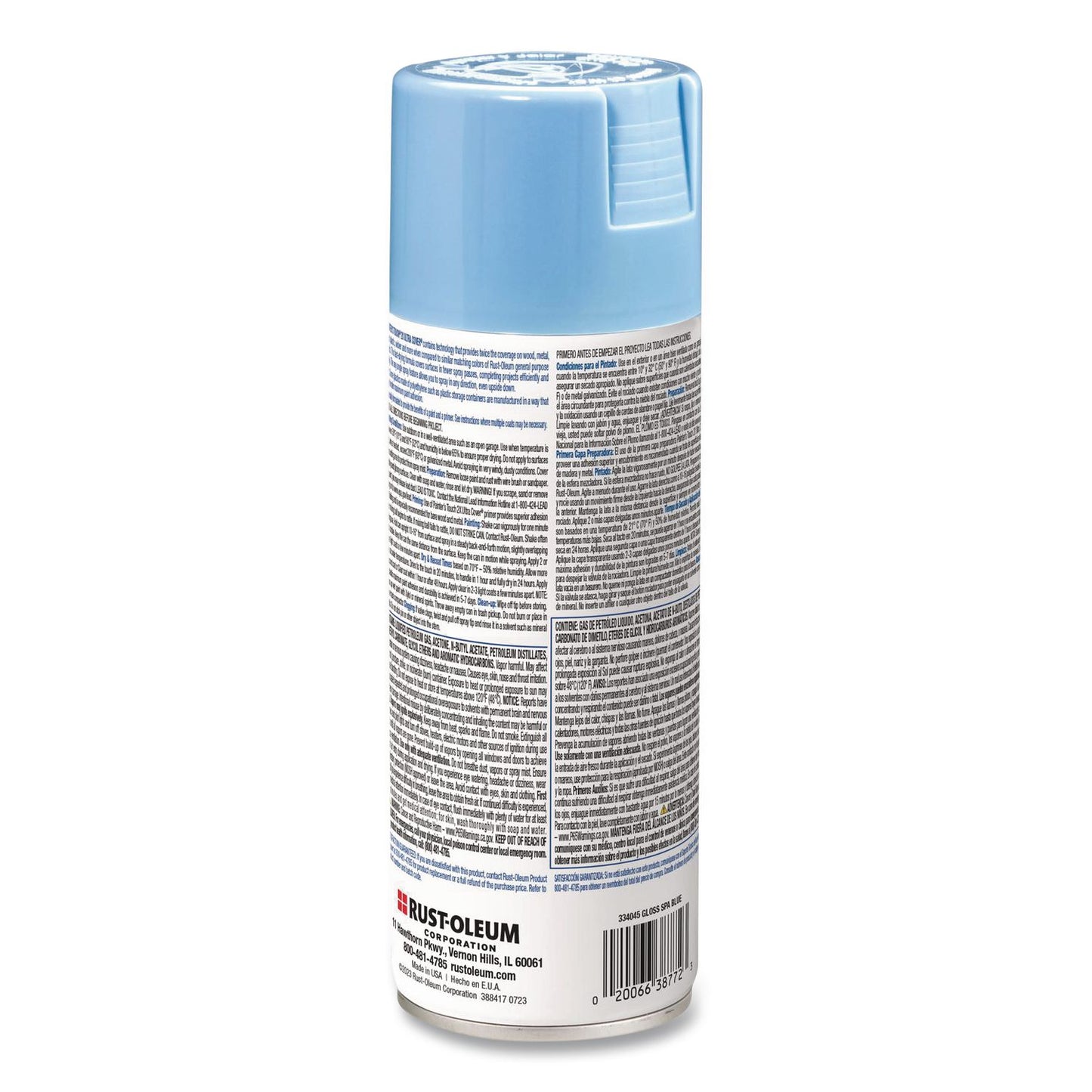 Rust-Oleum® Painter's Touch 2X Ultra Cover Spray Paint, Gloss Spa Blue, 12 oz Aerosol Can, 6/Carton (RST334045)