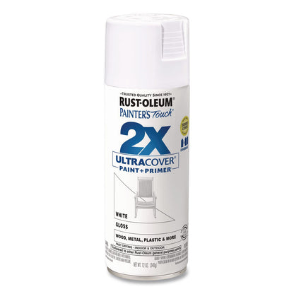 Rust-Oleum® Painter's Touch 2X Ultra Cover Spray Paint, Gloss Yellow, 12 oz Aerosol Can, 6/Carton (RST334048)