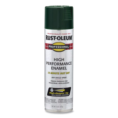 Rust-Oleum® Professional Spray Paint, Gloss Hunter Green, 15 oz Aerosol Can, 6/Carton (RST7538838)