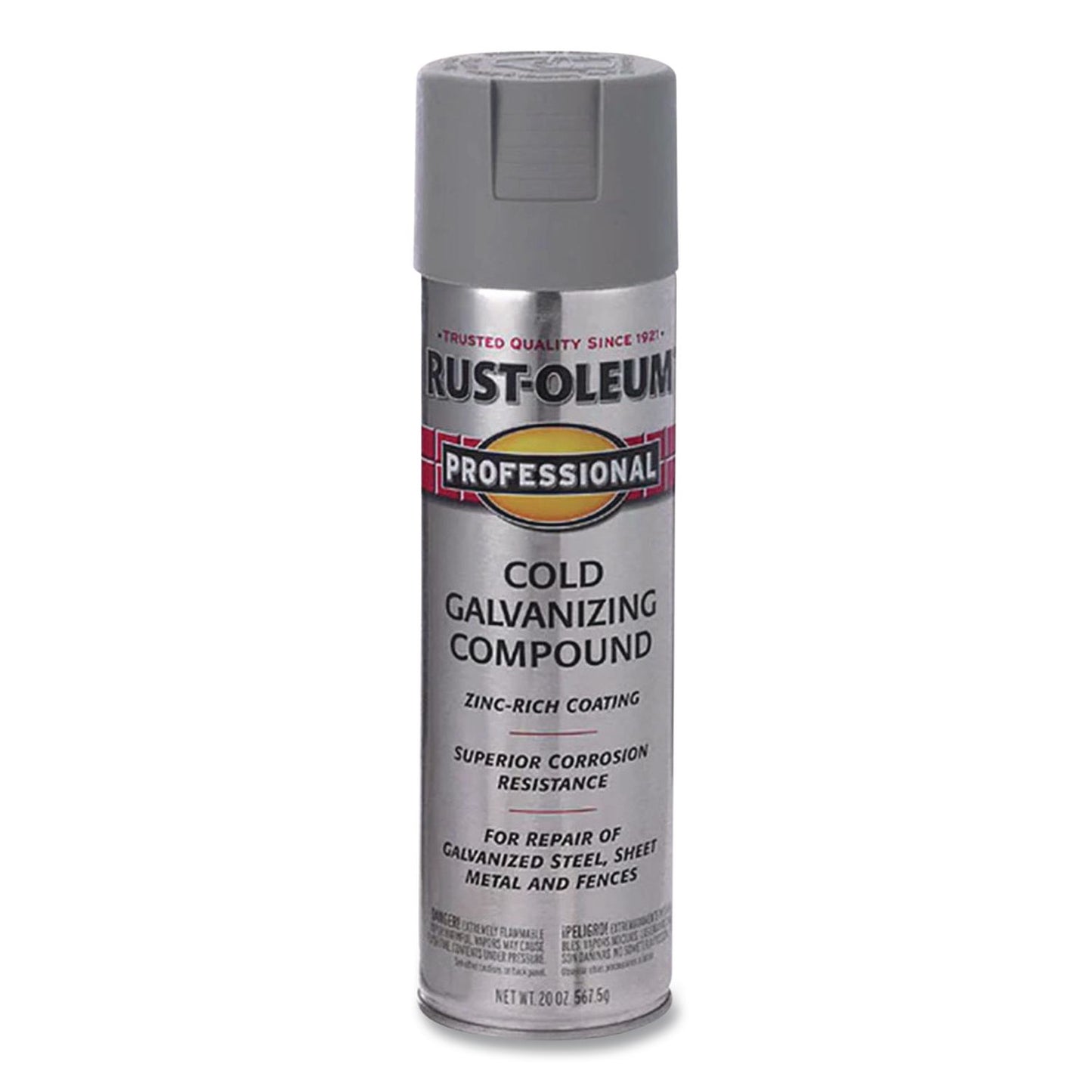Rust-Oleum® Professional Galvanizing Compound, Flat Bright Gray, 20 oz Aerosol Can, 6/Carton (RST7584838)