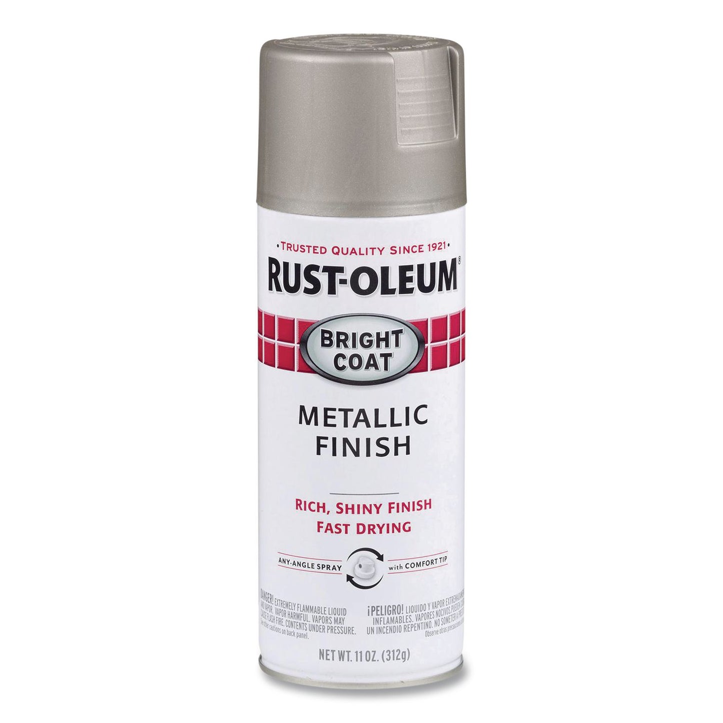 Rust-Oleum® Stops Rust Bright Coat Spray Paint, Metallic Aluminum, 11 oz Aerosol Can, 6/Carton (RST7715830)