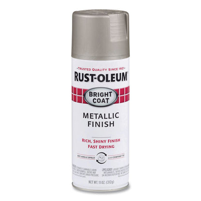 Rust-Oleum® Stops Rust Bright Coat Spray Paint, Metallic Aluminum, 11 oz Aerosol Can, 6/Carton (RST7715830)