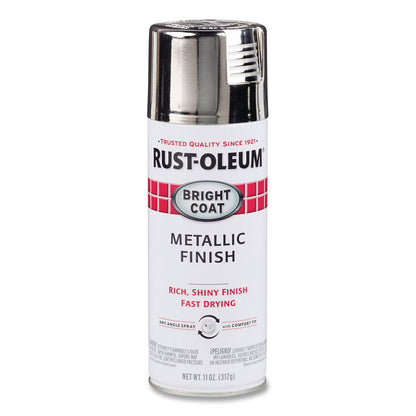 Rust-Oleum® Stops Rust Bright Coat Spray Paint, Gloss Chrome, 11 oz Aerosol Can, 6/Carton (RST7718830)