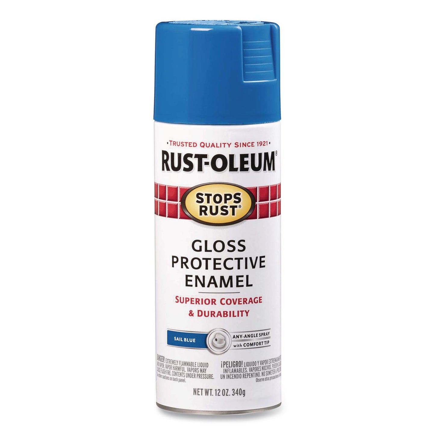 Rust-Oleum® Stops Rust Spray Paint, Gloss Sail Blue, 12 oz Aerosol Can, 6/Carton (RST7724830)