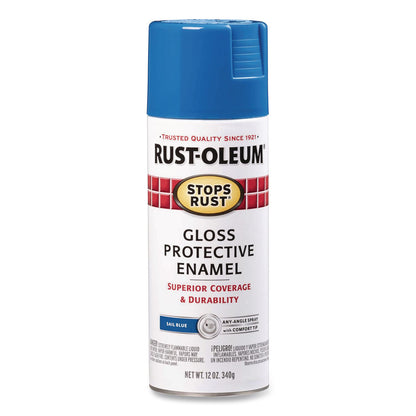 Rust-Oleum® Stops Rust Spray Paint, Gloss Sail Blue, 12 oz Aerosol Can, 6/Carton (RST7724830)