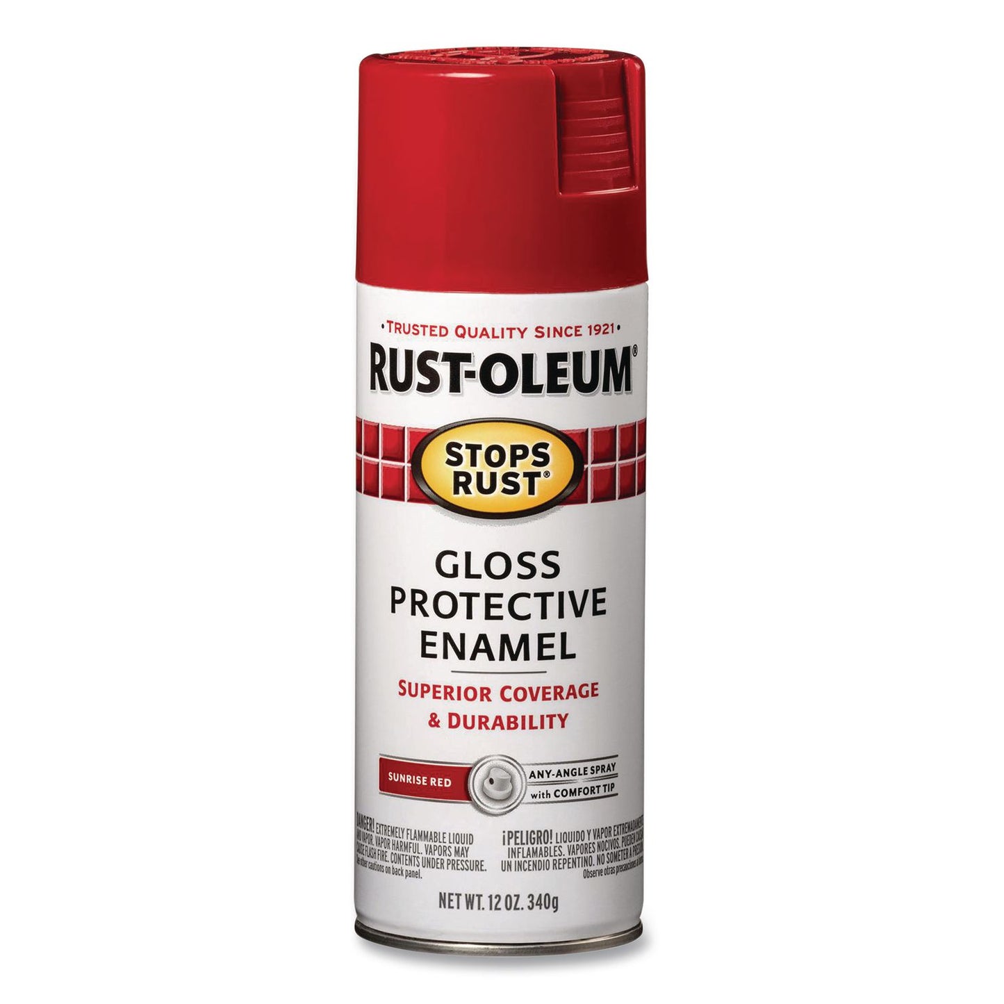 Rust-Oleum® Stops Rust Spray Paint, Gloss Sunrise Red, 12 oz Aerosol Can, 6/Carton (RST7762830)